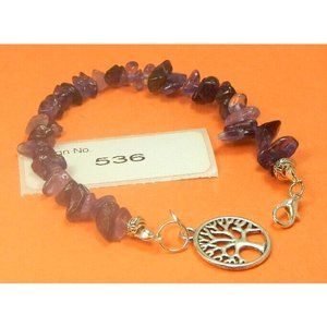 AMETHYST  Gemstone-Energy Jewelry-Bracelet-&-charm-Facilitate-Awareness  -536